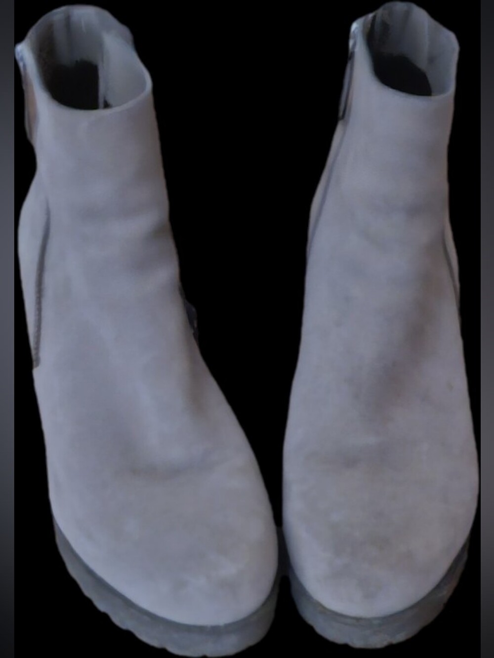 Blondo Beige Suede Ankle Boots - Waterproof Block Heel